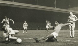 The legendary Eusebio scores against Celtic © The Herald